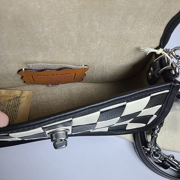 NWT Coach Coachtopia Wavy Dinky Bag In Checkerboard Upcrafted Leather Checker - Picture 4 of 8